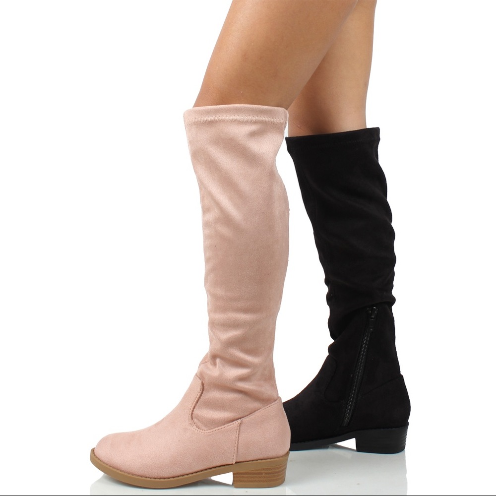 Girls Mauve Over the knee low heel boot - Picture 4 of 4